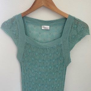 Miss Selfridge Mint Green Knit Midi Dress